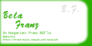 bela franz business card